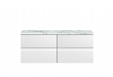 1200mm Wall Hung 4-Drawer Unit & Laminate Worktop