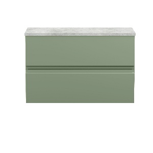 800mm Wall Hung 2 Drawer Unit & Laminate Top