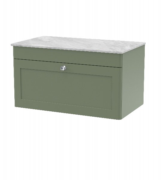 800mm Wall Hung 2-Door Vanity with Marble Top