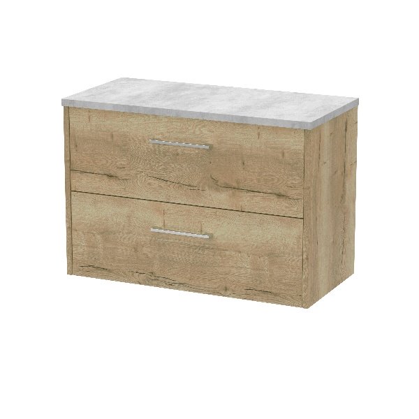 800mm Wall Hung 2 Drawer Vanity & Laminate Top