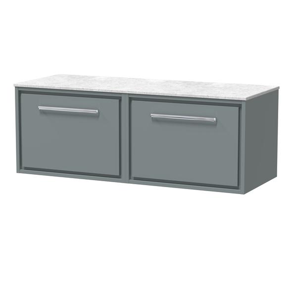 Lille 1200mm Wall Hung Single Drawer Vanity with Marble Worktop