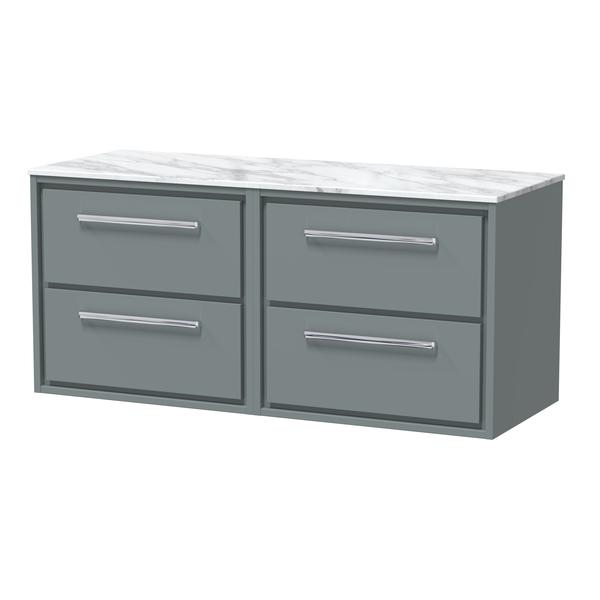 Lille 1200mm Wall Hung 4-Drawer Vanity with Marble Worktop