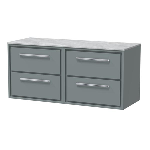 Lille 1200mm Wall Hung 4-Drawer Vanity with Marble Worktop