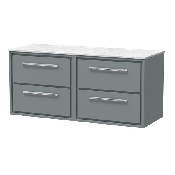Lille 1200mm Wall Hung 4-Drawer Vanity with Marble Worktop