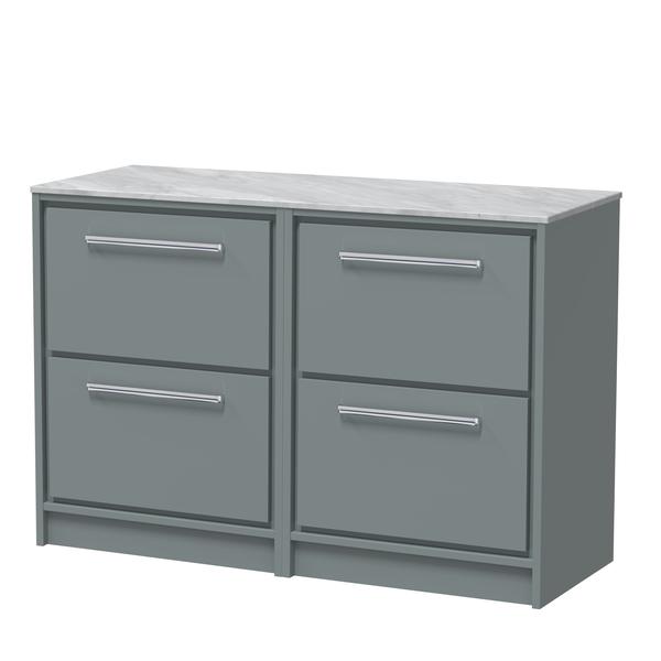 Lille 1200mm Floor Standing 4-Drawer Vanity with Marble Worktop