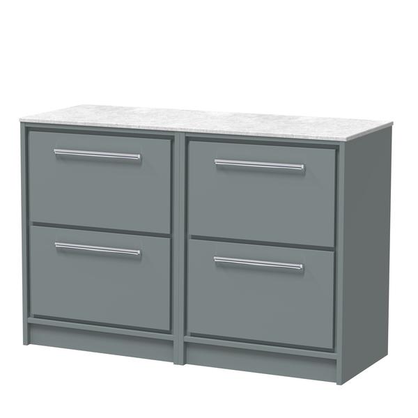 Lille 1200mm Floor Standing 4-Drawer Vanity with Marble Worktop