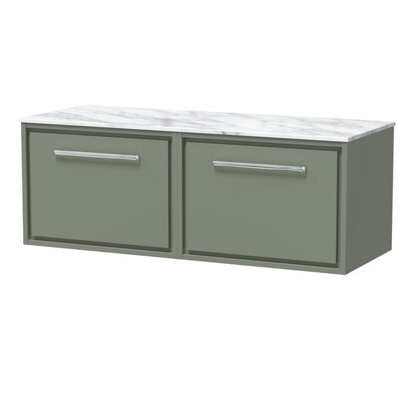 Lille 1200mm Wall Hung Single Drawer Vanity with Marble Worktop
