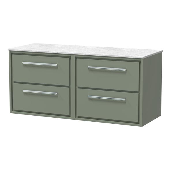 Lille 1200mm Wall Hung 4-Drawer Vanity with Marble Worktop
