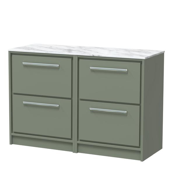 Lille 1200mm Floor Standing 4-Drawer Vanity with Marble Worktop