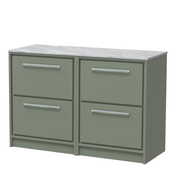 Lille 1200mm Floor Standing 4-Drawer Vanity with Marble Worktop