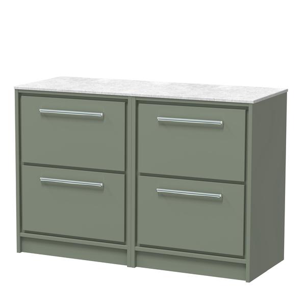 Lille 1200mm Floor Standing 4-Drawer Vanity with Marble Worktop