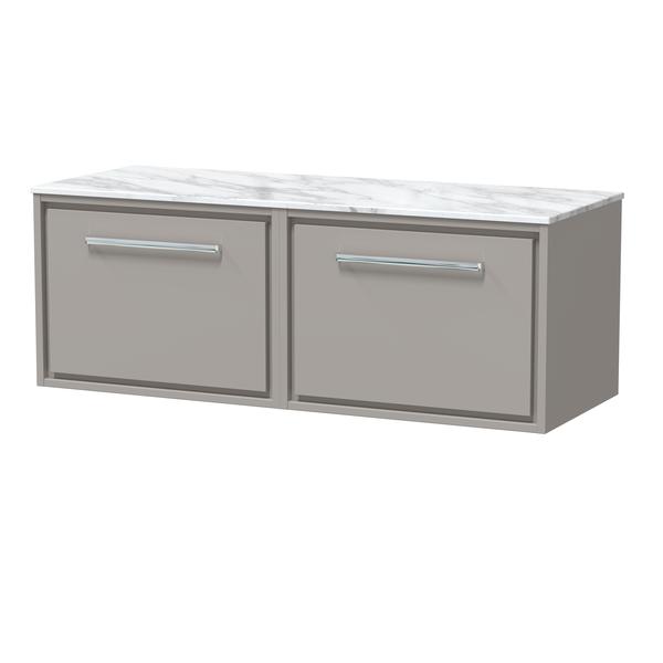 Lille 1200mm Wall Hung Single Drawer Vanity with Marble Worktop
