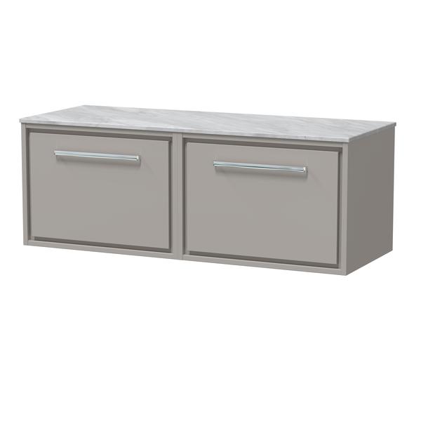 Lille 1200mm Wall Hung Single Drawer Vanity with Marble Worktop
