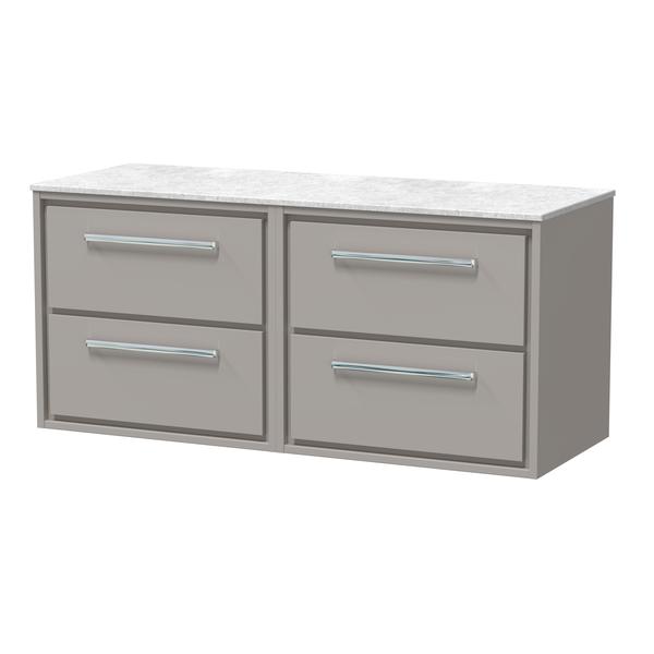 Lille 1200mm Wall Hung 4-Drawer Vanity with Marble Worktop
