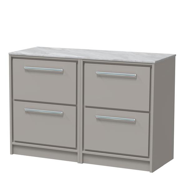 Lille 1200mm Floor Standing 4-Drawer Vanity with Marble Worktop