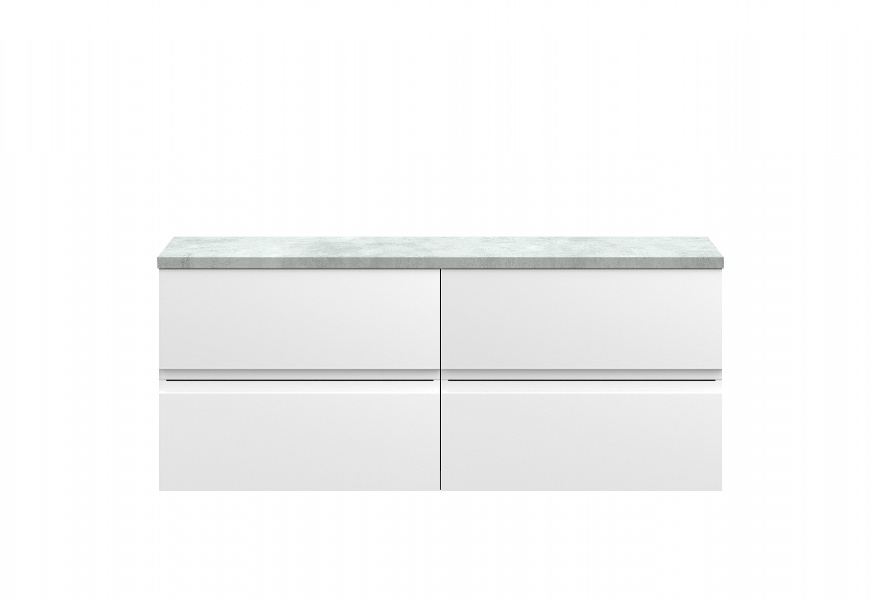 1200mm Wall Hung 4-Drawer Unit & Laminate Worktop