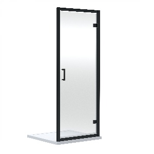 Rene - Matt Black 1900 x 700mm Hinged Shower Door
