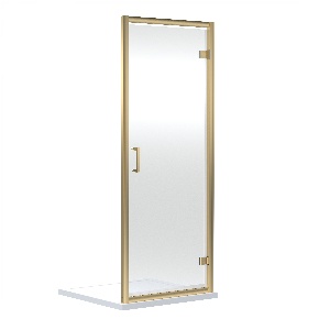 Rene - Brushed Brass 1900 x 900mm Hinged Shower Door