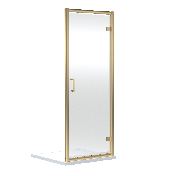 Rene - Brushed Brass 1900 x 760mm Hinged Shower Door