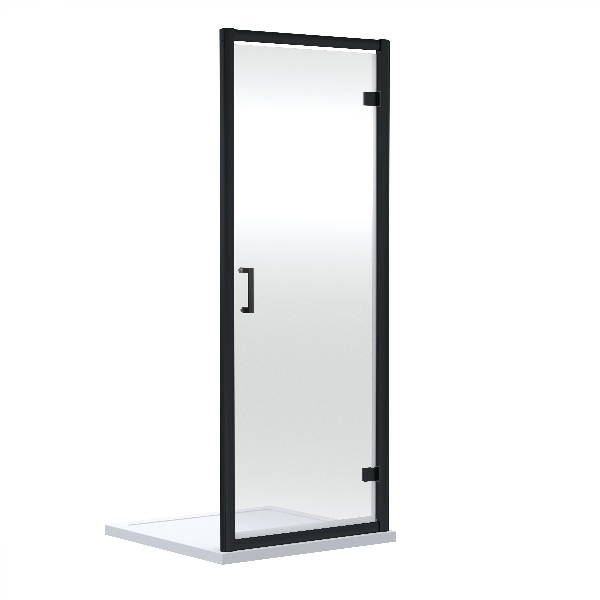 Rene - Matt Black 1900 x 760mm Hinged Shower Door