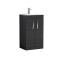 Nuie Athena 505mm Charcoal Black Floor Standing Vanity Unit With 1 Tap Hole Basin