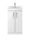 Nuie Athena 500mm Gloss White Floor Standing 2 Door Vanity Unit With Round 1 Tap Hole Basin