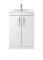 Nuie Athena 600mm Gloss White Floor Standing 2 Door Vanity Unit With 1 Tap Hole Basin
