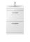 Nuie Athena 600mm Gloss White 2 Drawer Floor Standing Vanity Unit With 1 Tap Hole Basin