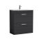Nuie Athena 800mm Charcoal Black 2 Drawer Floor Standing Vanity Unit With 1 Tap Hole Basin