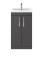Nuie Athena 500mm Gloss Grey Floor Standing 2 Door Vanity Unit With 1 Tap Hole Basin