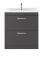 Nuie Athena 800mm Gloss Grey Floor Standing 2 Drawer Soft Close Vanity Unit With 1 Tap Hole Basin