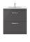 Nuie Athena 800mm Gloss Grey Floor Standing 2 Drawer Soft Close Vanity Unit With 1 Tap Hole Basin