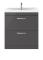 Nuie Athena 800mm Gloss Grey Floor Standing 2 Drawer Vanity Unit With Thin-Edge 1 Tap Hole Basin
