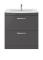 Nuie Athena 800mm Gloss Grey Floor Standing Vanity Unit with 1 Tap Hole Basin