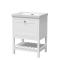 Bexley Floor Standing 1 Drawer Vanity & 0 Tap Hole Contemporary Fireclay Basin, 600mm - Pure White