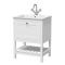 Bexley Floor Standing 1 Drawer Vanity & 1 Tap Hole Stone Basin, 600mm - Pure White