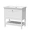 Bexley Floor Standing 1 Drawer Vanity & 0 Tap Hole Contemporary Fireclay Basin, 800mm - Pure White
