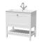 Bexley Floor Standing 1 Drawer Vanity & 1 Tap Hole Stone Basin, 800mm - Pure White