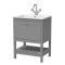Bexley Floor Standing 1 Drawer Vanity & 1 Tap Hole Stone Basin, 600mm - Cool Grey