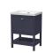 Bexley Floor Standing 1 Drawer Vanity & 0 Tap Hole Contemporary Fireclay Basin, 600mm - Indigo Blue