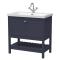 Hudson Reed Bexley Traditional 800mm Indigo Blue Floor Standing Vanity Unit with Basin