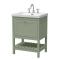 Hudson Reed Bexley 600mm Fern Green Floor Standing 1 Drawer Vanity Unit With 3 Tap Hole Basin