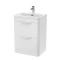 Nuie 600mm Gloss White Floor Standing 2 Drawer Vanity Unit With Ceramic Basin