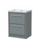 Lille 600mm Floor Standing 2-Drawer Vanity with Basin - 0 Tap Hole