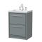 Lille 600mm Floor Standing 2-Drawer Vanity with Basin - 3 Tap Hole