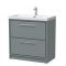 Lille 800mm Floor Standing 2-Drawer Vanity with Basin - 1 Tap Hole