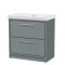 Lille 800mm Floor Standing 2-Drawer Vanity with Basin - 0 Tap Hole