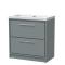 Lille 800mm Floor Standing 2-Drawer Vanity with Basin - 0 Tap Hole