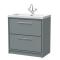 Lille 800mm Floor Standing 2-Drawer Vanity with Basin - 1 Tap Hole