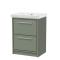 Lille 600mm Floor Standing 2-Drawer Vanity with Basin - 0 Tap Hole